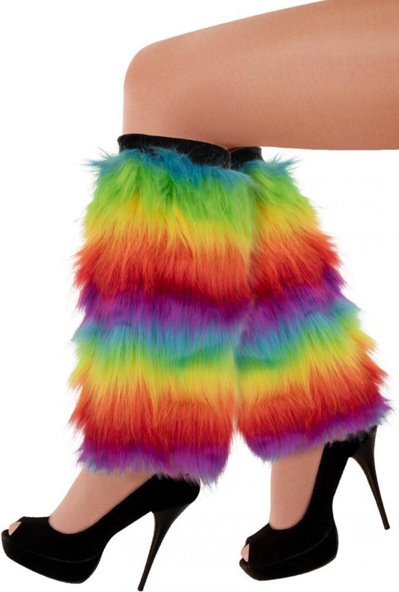 Beenwarmers pluche regenboog