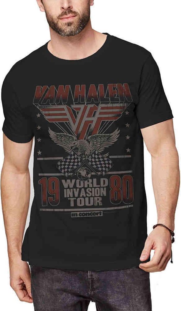 Van Halen World Invasion Tour 1980 Heren T-shirt - zwart - XXL