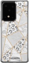 Samsung S20 Ultra hoesje siliconen - Stone & leopard print | Samsung Galaxy S20 Ultra case | multi | TPU backcover transparant