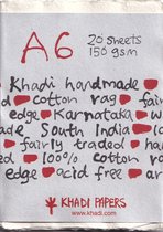 Khadi handgeschept papier 10 x 15 cm - 150 grams - 20 vel