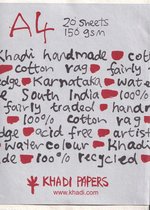 Khadi handgeschept papier 21 x 30 cm - 150 grams - 20 vel