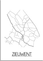 DesignClaud Zieuwent Plattegrond poster A2 + Fotolijst wit