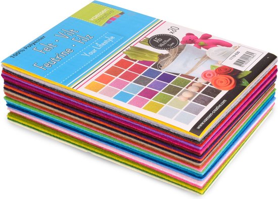 Lot de patchs en feutre Assortiment A5 2mm, 30 feuilles