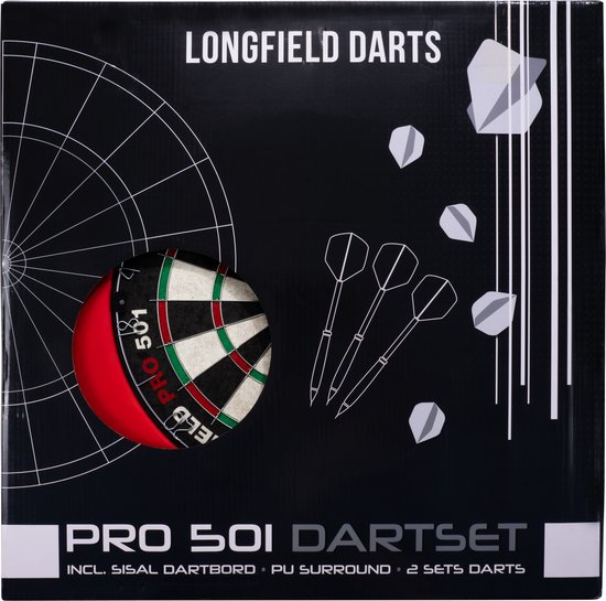 Dartboard Pro501 inclusief PU surround rood met 2 sets darts. van Abbey Darts — afbeelding 4