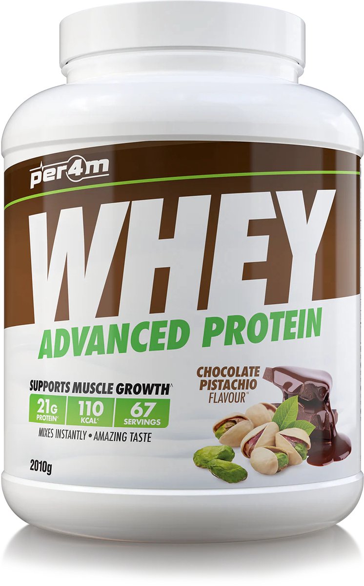 Goedkoopste Per4m - Advanced Whey Protein - Chocolate Pistachio - Proteine poeder - Eiwit shake - Eiwitpoeder - 2.01kg - Whey Protein - Eiwitshakes - Whey Proteine - Protein - Proteine - Proteine Shake - Shake - Fitness - Krachttraining - Gym