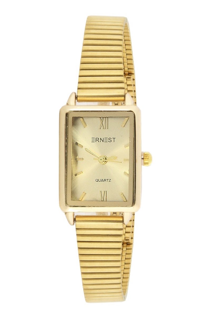 Horloge Bernyce Goud Goud - Ernest - Inclusief Batterij - Volledig RVS - Dames - Nikkelvrij