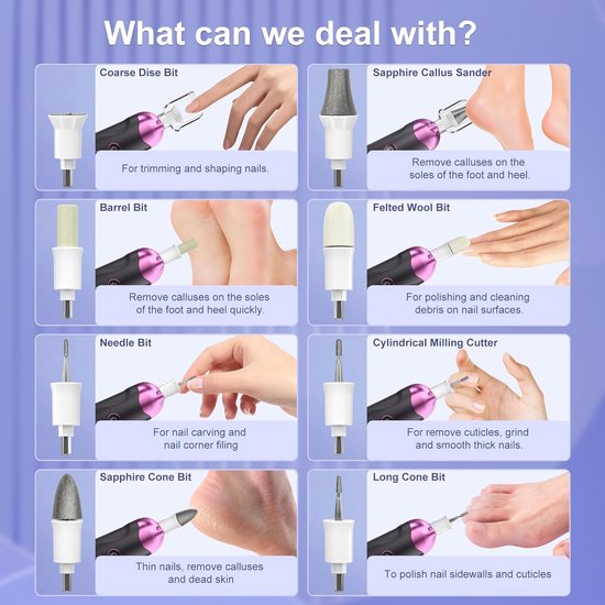 Set de pédicure électrique - Set de pédicure professionnel - Set de Set de pédicure - Appareil de pédicure