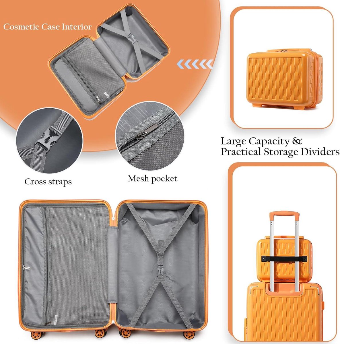 Sea choice Handbagage Koffer Trolley Kofferset 2 delige Handbagage met Sea choice Handbagage Koffer Trolley Kofferset 2 delige Handbagage met