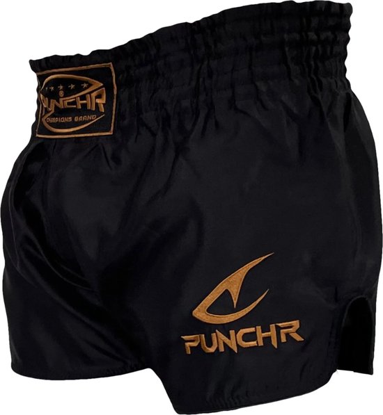 Pantalon de kickboxing PunchR™ Classic Muay Thai Zwart Or taille S