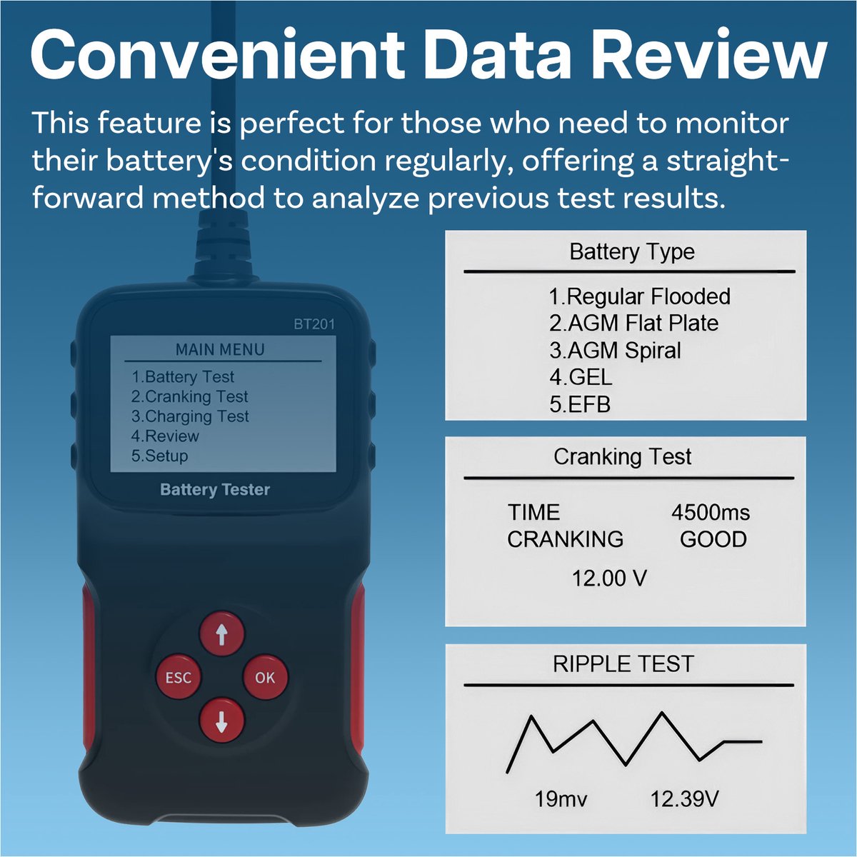 MMOBIEL Autoaccutester - 12V Digitale Auto Batterij Analyzer thumbnail 4