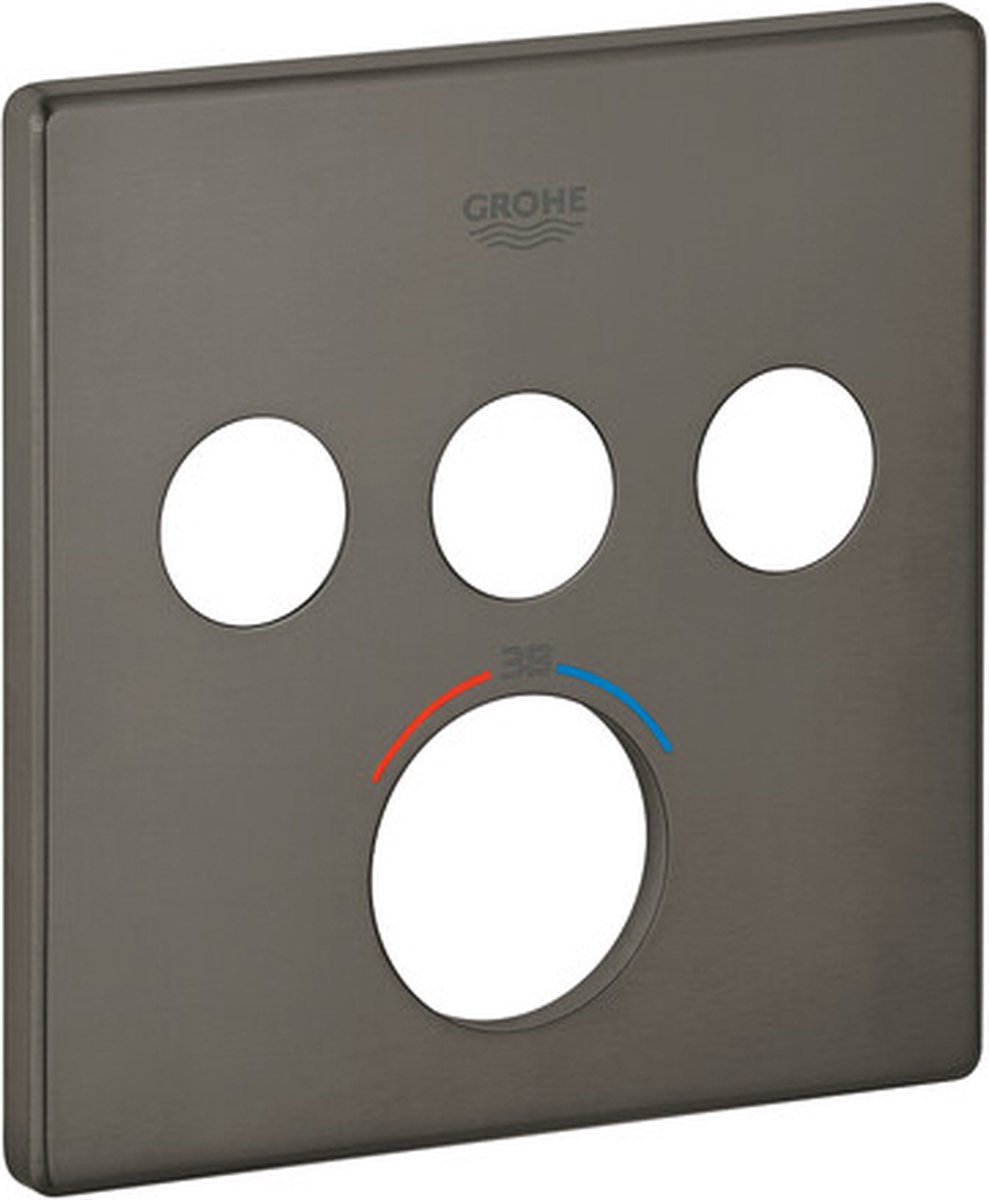 Grohe 49042AL0 - vierkante rozet voor SmartControl inbouwthermostaat - voor 3 afsluitkleppen - Geborsteld Hard Grafiet