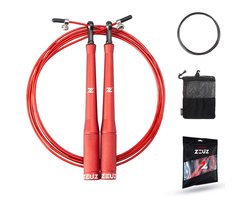 ZEUZ Professioneel Springtouw voor CrossFit & Fitness – Verstelbaar – Speed Rope – Volwassenen – SR-2 - Rood