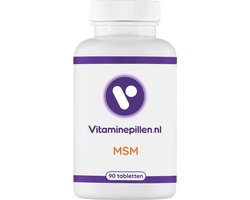 Vitaminepillen.nl | MSM - Tabletten - 90 stuks - Goed voor onder andere spieren (herstel en flexibilteit), Goed voor huid, nagels en haar. MSM bevat namelijk collageen. Anti oxidant. Ondersteunt bloedsuikergehalte, helpt ook bij eventueel afvallen.