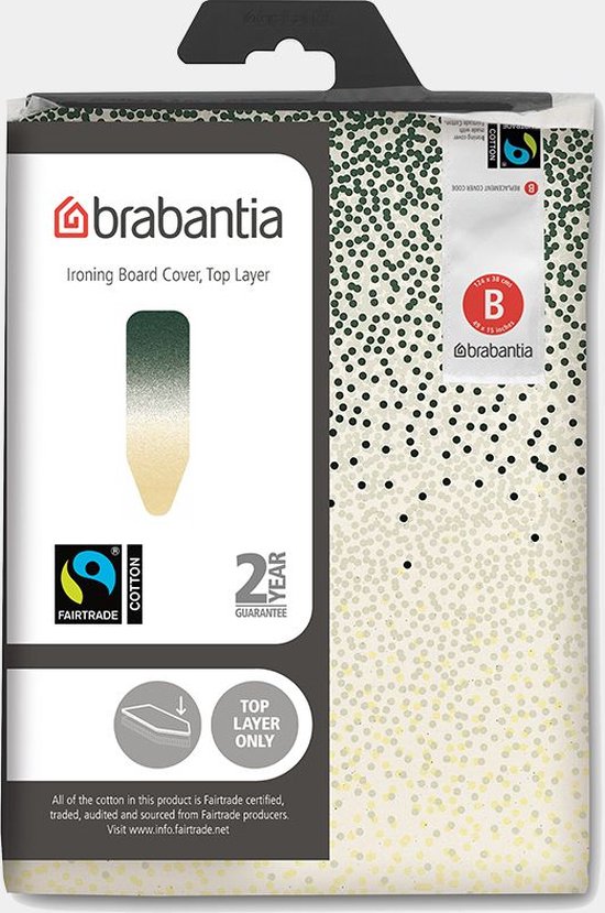 Brabantia Housse pour planche à repasser B - 124x38 cm - Couche supérieure - Katoen Fairtrade - New Dawn