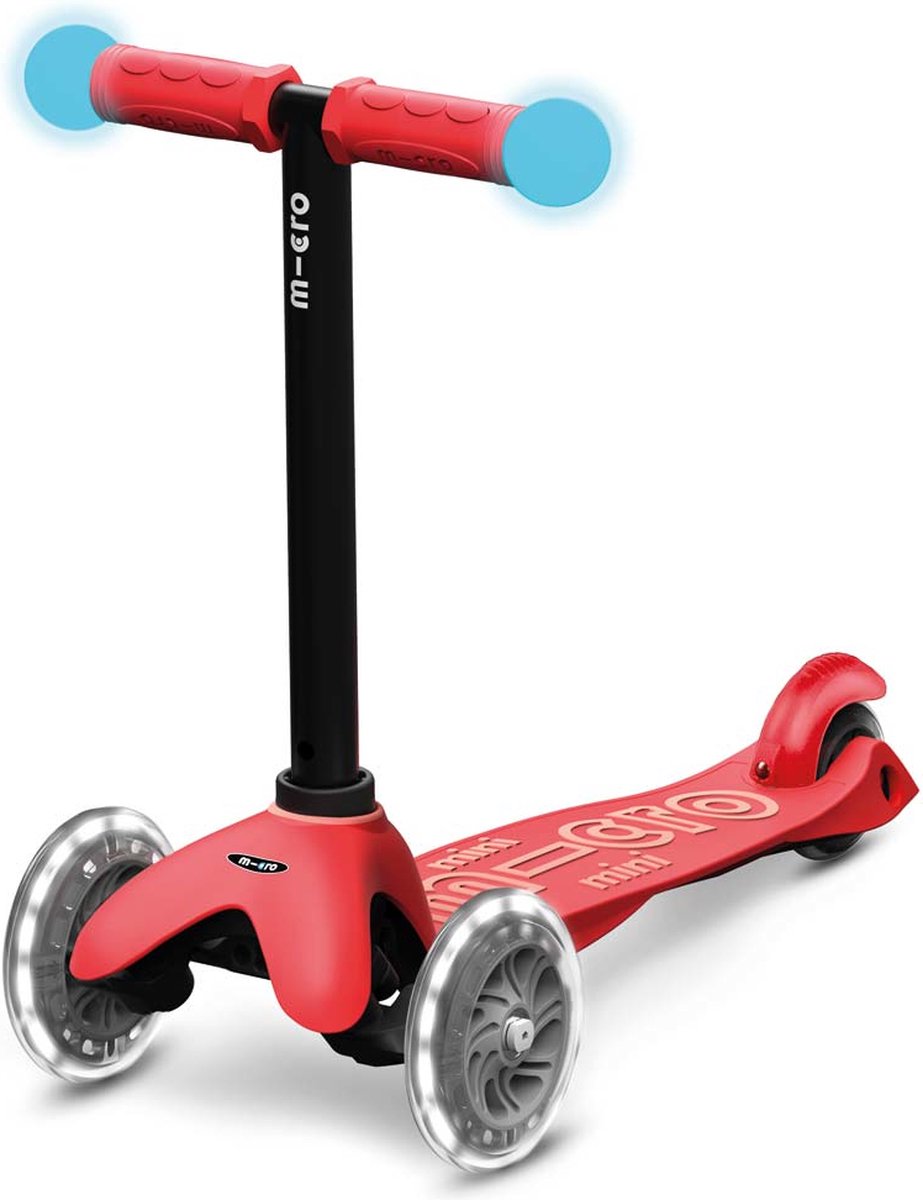 Micro micro mini2grow deluxe magic LED | step / scooter in de kleur rood voor kinderen vanaf 12 maanden | max 50 kg