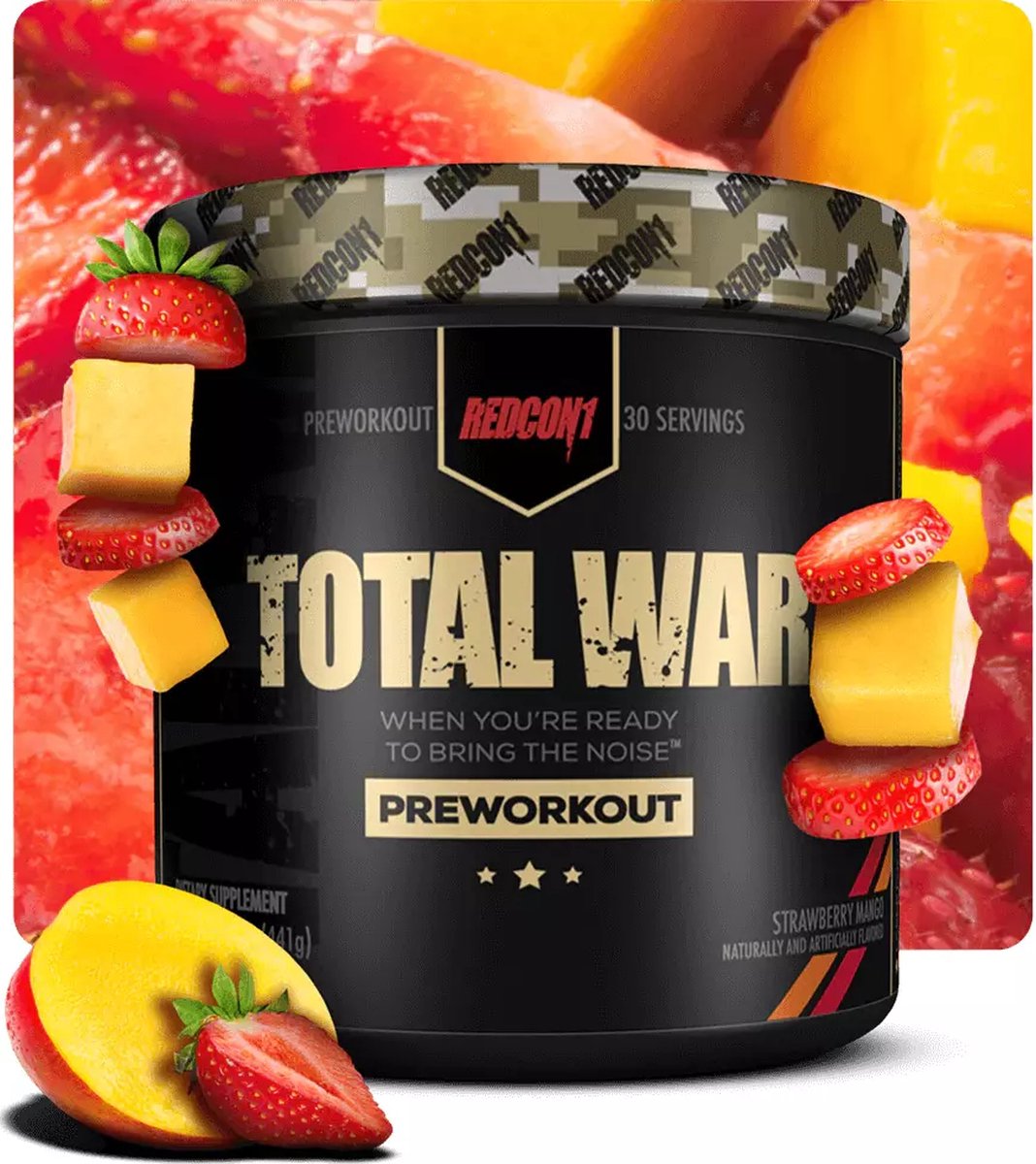 Goedkoopste Redcon1 Total War Preworkout- 30 Serving- Strawberry Mango