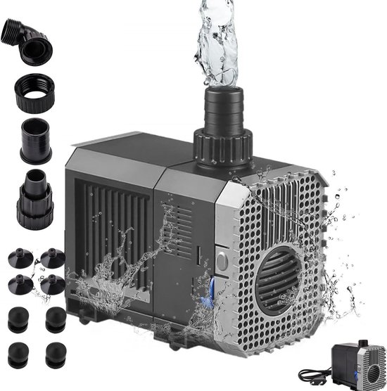 Waterpomp voor aquarium 1500 l/h 25 watt dompelpomp fontein eco-filterpomp - Krachtige EXLECO CHJ-1500 pomp