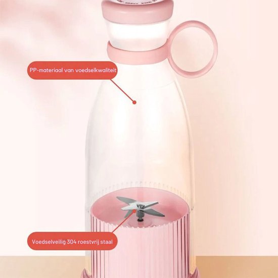 Mini Blender - Blender to go - Smoothie Maker - Draagbare Blender - Oplaadbare mini Blender - Portable Blender - Lichtgewicht - Blender draadloos - Blender - Blenders - Blender smoothie - Keukenmachines - Roze van MINI — afbeelding 3
