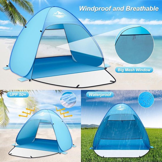 Pop-up draagbare strandtent kinderluifel zonnescherm onderdak opvouwbaar anti-uv baby-reisbed - kopen? | Korting tot 62