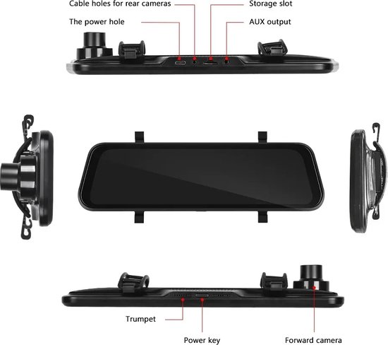 BTD 4K Dashcam Spiegel Monitor - Dashcam - Spiegelmonitor - Video ...