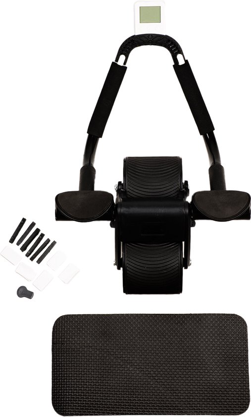 Foto: Yugn ab wheel roller inclusief kniemat buiktrainer 43x33x24 cm