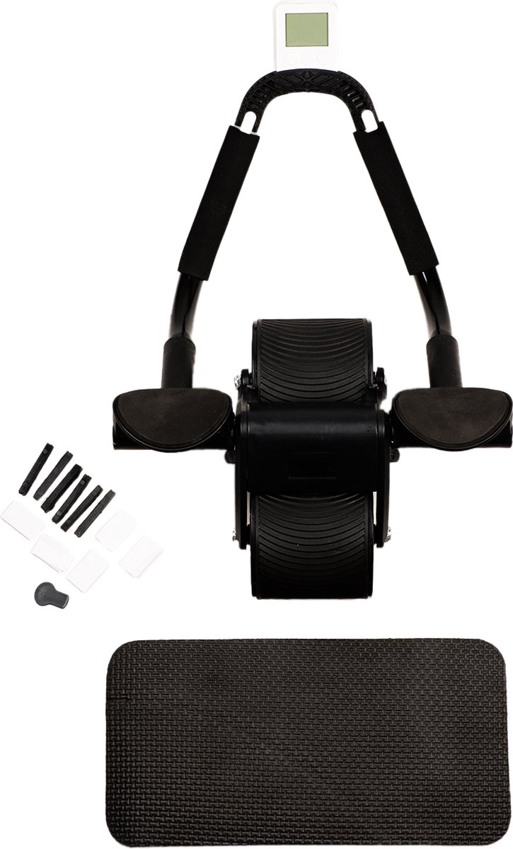 YUGN Ab Wheel Roller Dubbel Wiel - Inclusief Kniemat - Buiktrainer - 43x33x24 CM