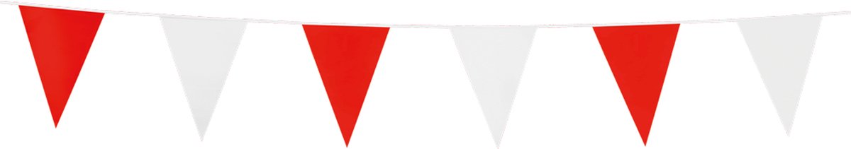 3x Mini Vlaggenlijn Rood / Wit 3 meter - Verjaardag Feest Party Festival Poolparty Decoratie