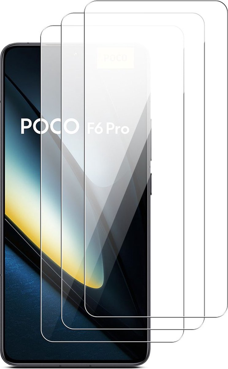 Mobigear Screenprotector geschikt voor POCO F6 Pro | Mobigear Screenprotector Folie - Case Friendly (3-Pack)