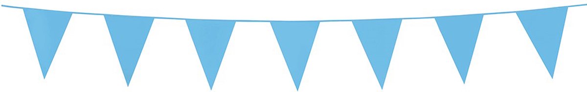 6x Mini Vlaggenlijn Baby Blauw 3 meter - Verjaardag Feest Party Festival Poolparty Decoratie