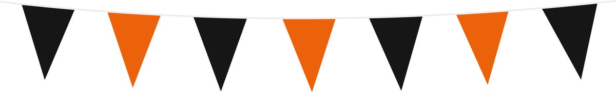 Mini Vlaggenlijn Zwart / Oranje 3 meter - Verjaardag Feest Party Festival Poolparty Decoratie