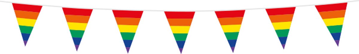 6x Mini Vlaggenlijn Regenboog 3 meter - Verjaardag Feest Party Festival Poolparty Decoratie