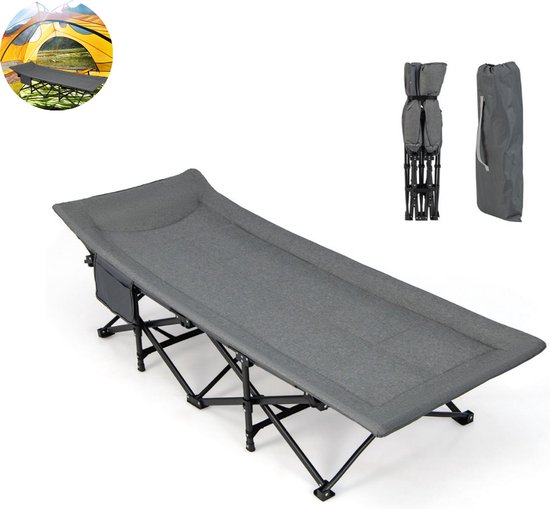 Sportneer Ultralicht Compact Campingbedje – Extra Breed 31,5 Inch, Opvouwbaar Met Zijvak En Draagtas, Ideaal Voor Kamperen & Reizen