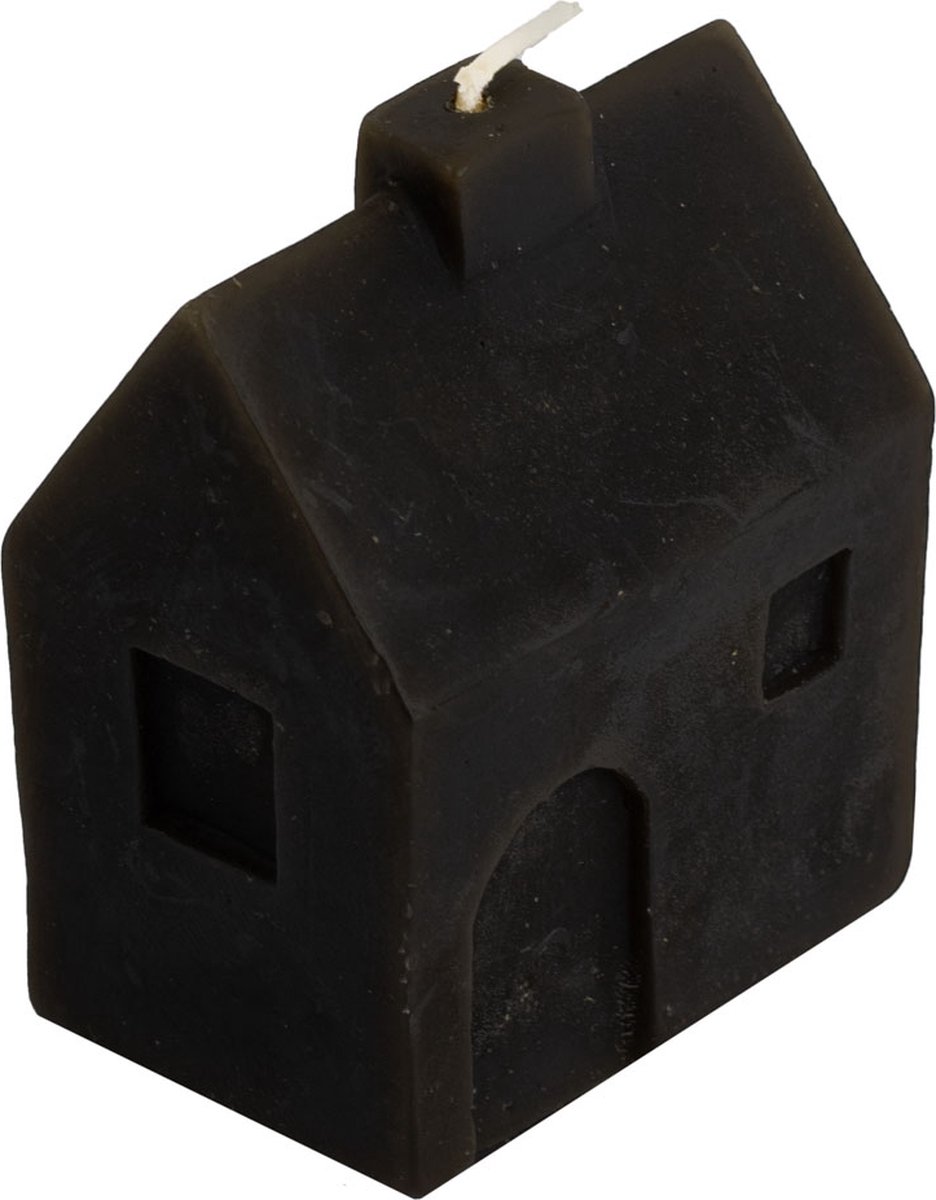 HomeBound by KY | Kaars huis zwart | 6,2x4x8cm | figuurkaars huis