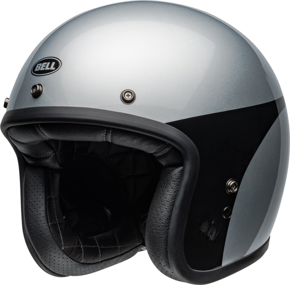 Bell Custom 500 Silver Black Open Face Helmet M - Maat M - Helm
