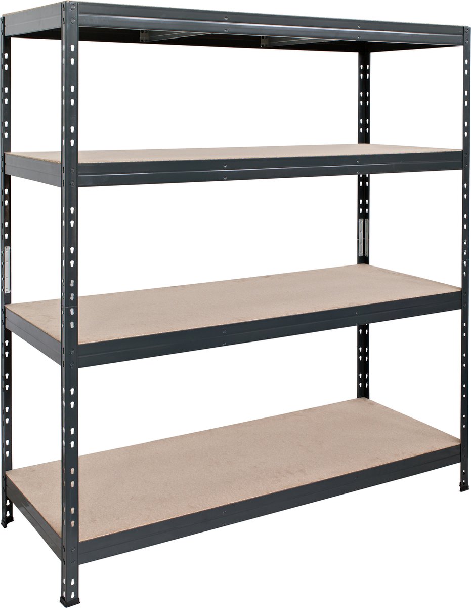 BEGRA SELECT Stellingkast zwart 180x150x60cm (HxBxD) opbergrek stelling metaal 2 stuks
