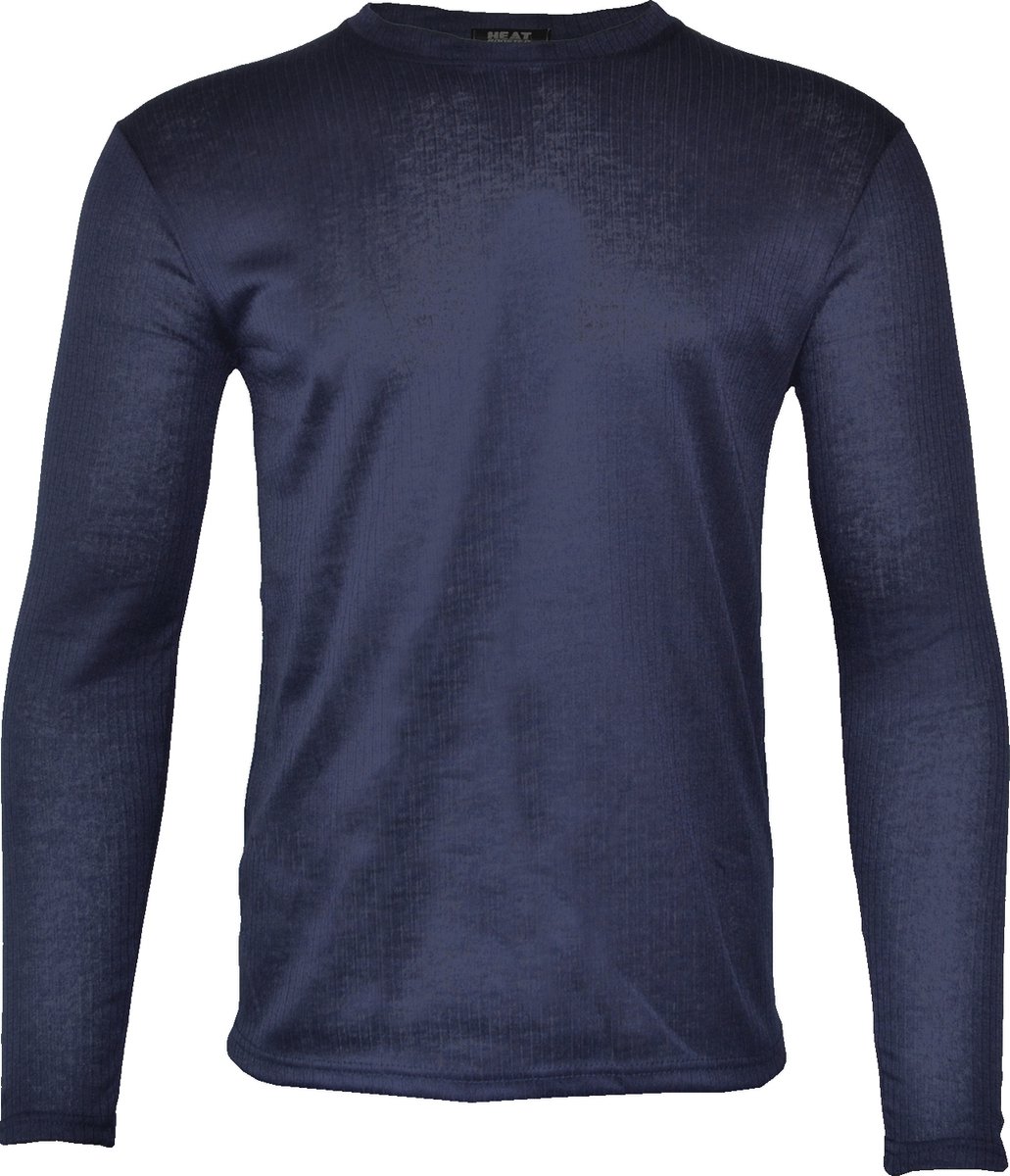 Heat Booster - Thermoshirt heren - met fleece gevoerd - Navy Blauw - L