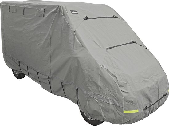 Foto: Campout buscamperhoes fiat ducato 615 x 210 x 227 cm cover caravan beschermhoezen campervan hoezen waterdicht en uv bestendig 4 laags non woven pp stof ykk ritsen met 6 spanbanden tegen schimmelvorming inclusief opbergtas grijs