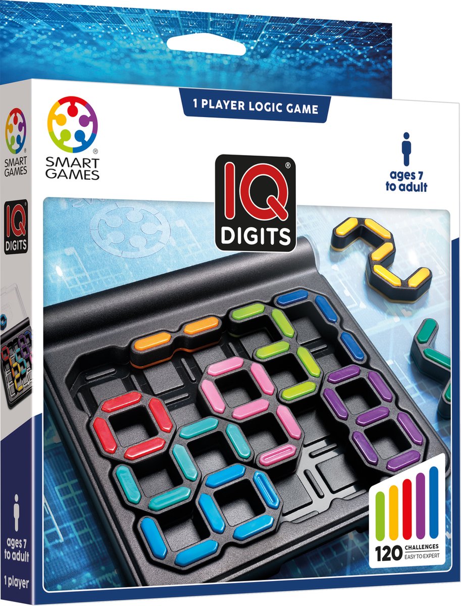 SmartGames - IQ Digits - Denkpuzzel - 120 uitdagingen