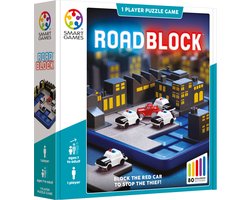 SmartGames RoadBlock - Logisch Denkspel - 80 Educatieve Politie & Boef Uitdagingen - Ruimtelijke Breinbreker & Solospel - Vanaf 7 Jaar