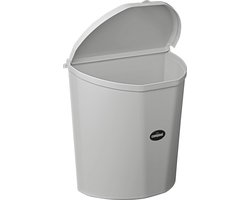 Campout Afvalbak met Deksel 10 Liter Maat L – Hangende Prullenbak voor Caravan, Camper en Keuken – Inclusief Ophangbeugel, Montagestrip en Bevestigingsmateriaal – Grijs