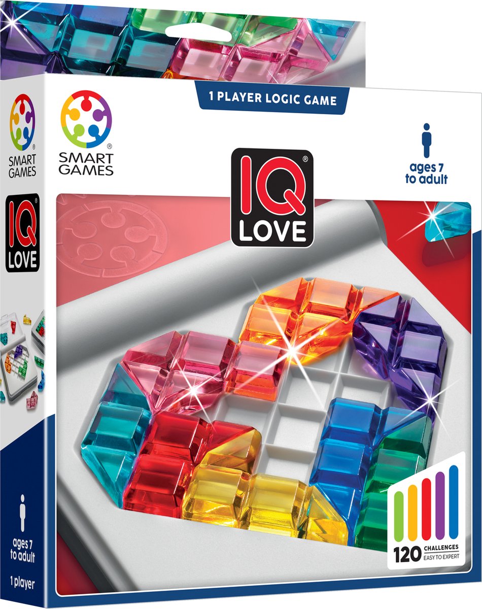 SmartGames - IQ Love - 120 opdrachten - puzzelspel - romantisch cadeau