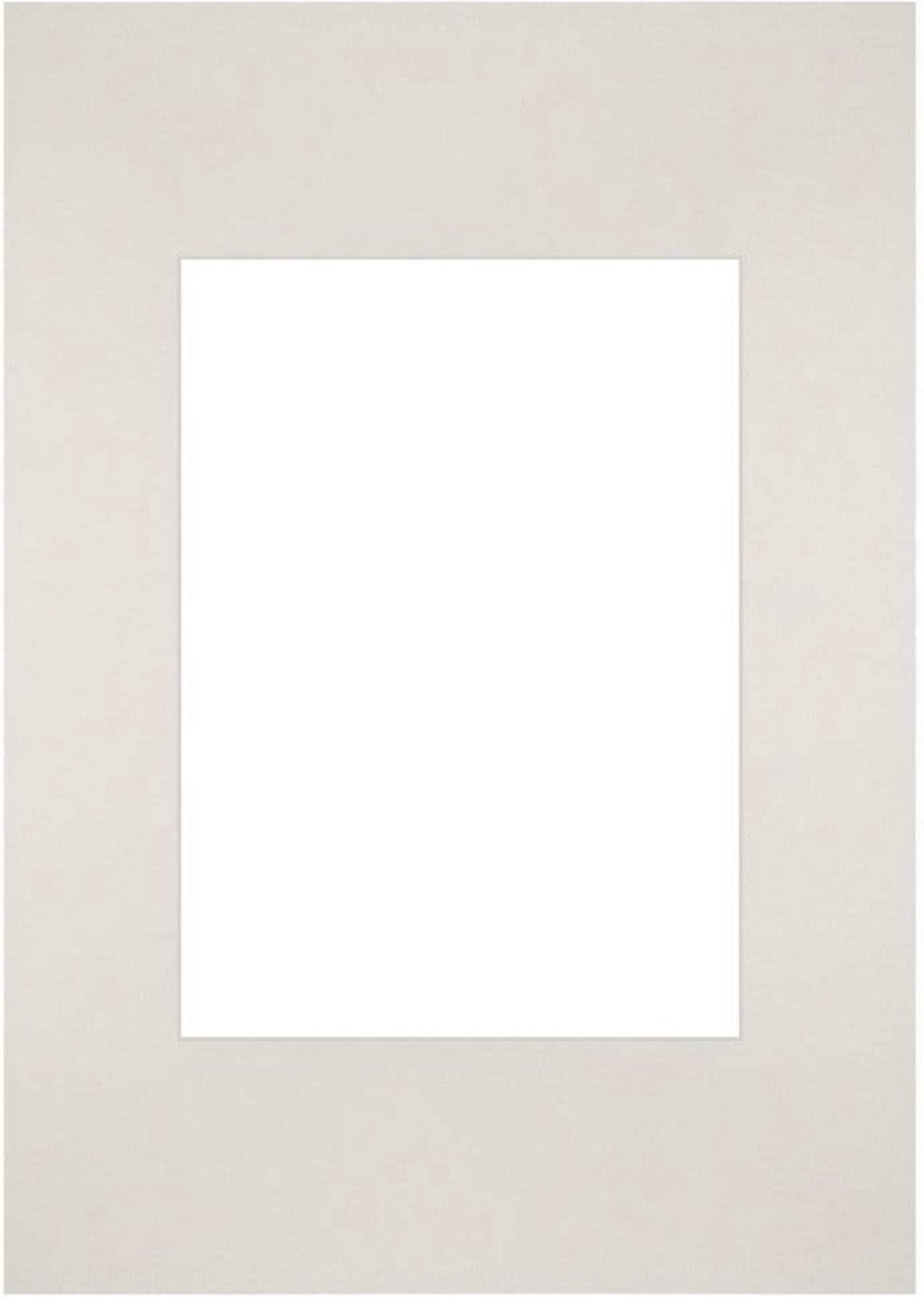 Passe-Partout Fotomaat 13x18 cm - Lijstmaat 21x29,7 cm - Lichtgrijs - Museumkarton - Fotolijst niet inbegrepen