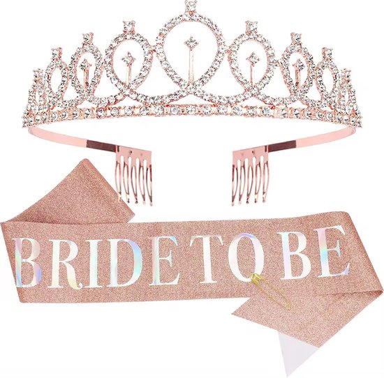 Ensemble Bride To Be - Kroon et Ceinture - Or Rose