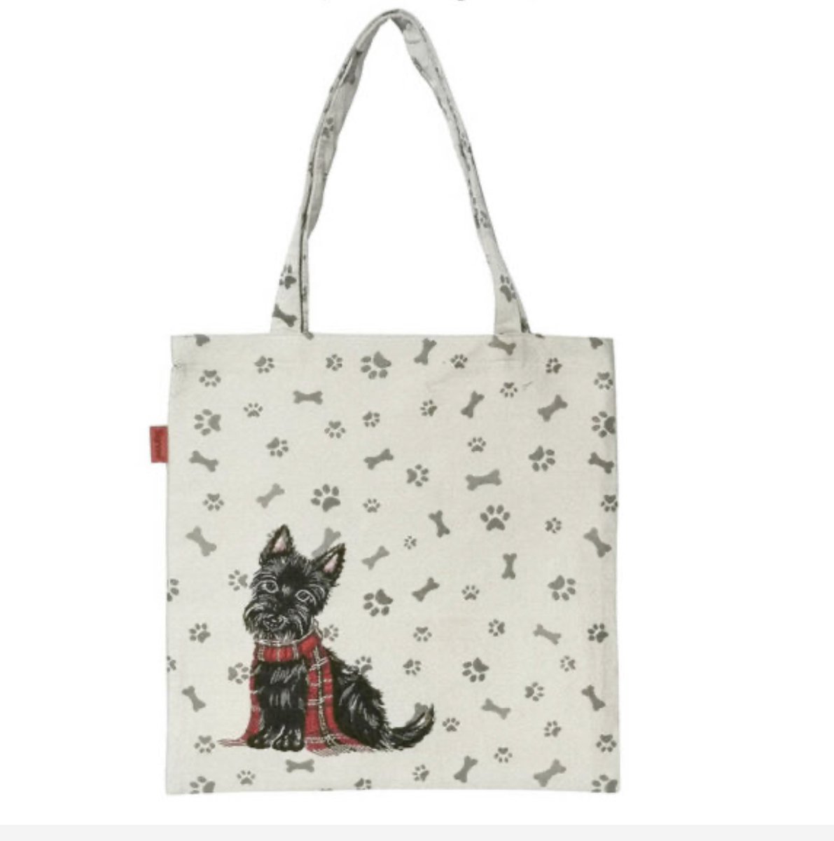 Boodschappentas - Luxe gobelinstof - Flat bag - Scottie dog