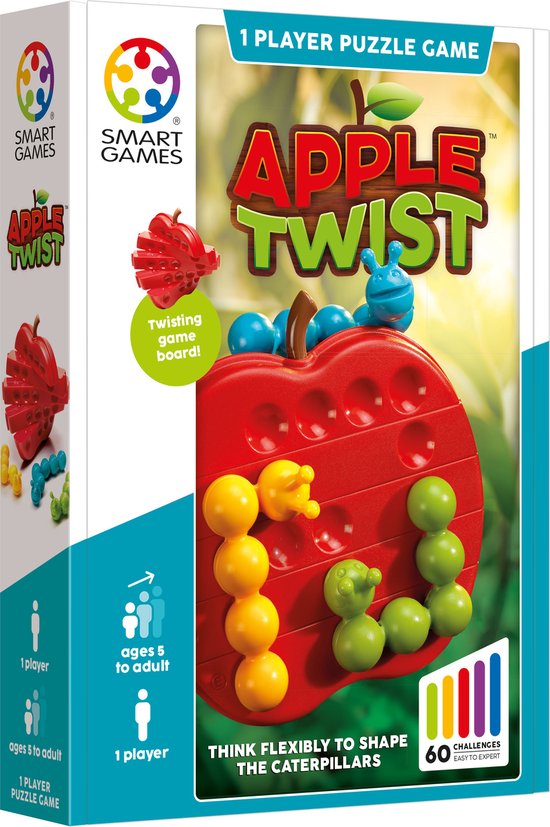 SmartGames – Apple Twist – 60 opdrachten vanaf 5 jaar – Appel Puzzel 2D