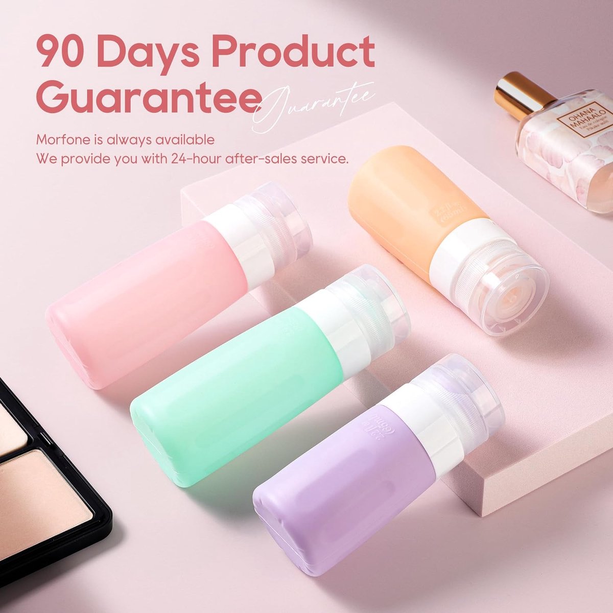 Siliconen reisflessen 16 stuks siliconen reisflesjes set TSA goedgekeurde lekvrije reisflessenset voor shampoo lotion spoeling douchegel vrij van BPA (Bisfenol A)