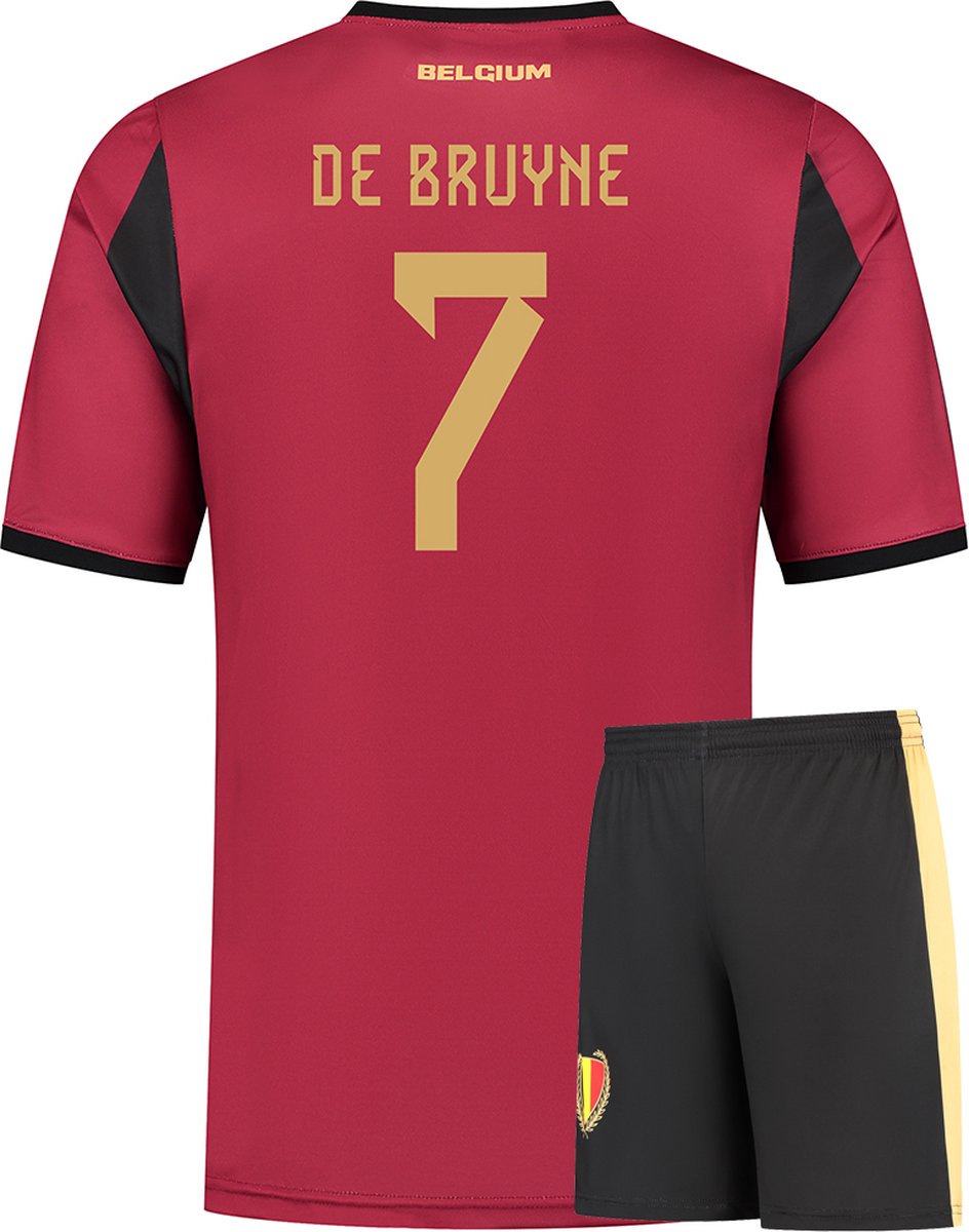 De Bruyne Belgie Voetbaltenue Thuis - 2024-2026 - Voetbal Tenue Kinderen - Shirt en Broekje - Jongens en Meisjes - Volwassenen - Heren en Dames - Maat S