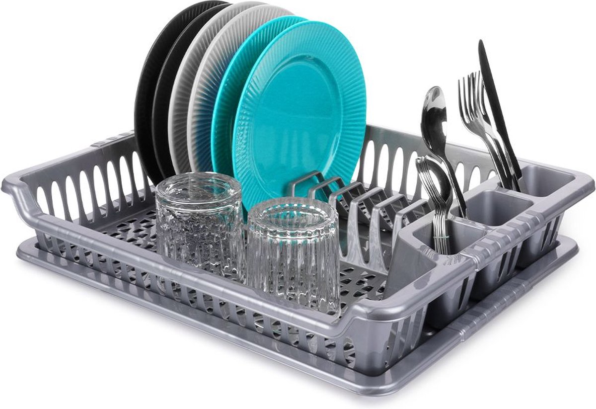 Goedkoopste Afdruiprek Grijs 46x37x8,5 cm - Afwasrek