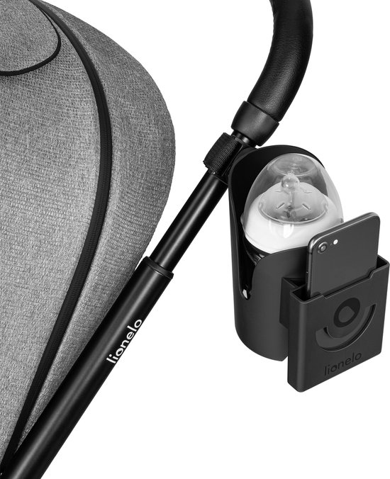 Lionelo Ove - bekerhouder en telefoonhouder - bekerhouder, flessenhouder - accessoires, smartphonehouder - universeel - aangepast aan de meeste flessen en smartphones - 360° bevestigingssysteem van LIONELO — afbeelding 2