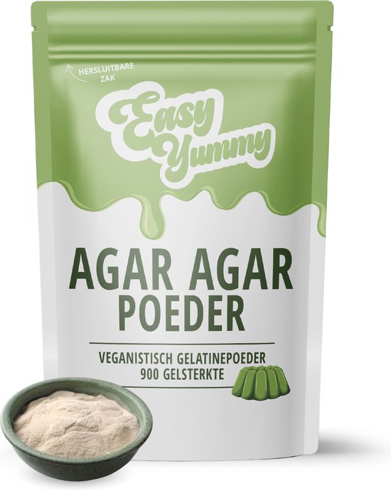 Easy Yummy Agar Agar Poeder - plantaardig bindmiddel voor desserts - 100g